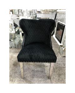 Valentino Black Velvet Dining Chair