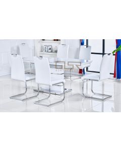 Casablanca White Extending Dining Table + 6 Milan Chairs